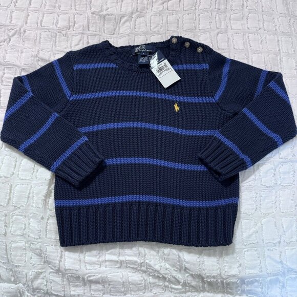 Ralph Lauren Other - Vintage Polo Ralph Lauren Boys Striped Navy Sweater Size 4T With Tags